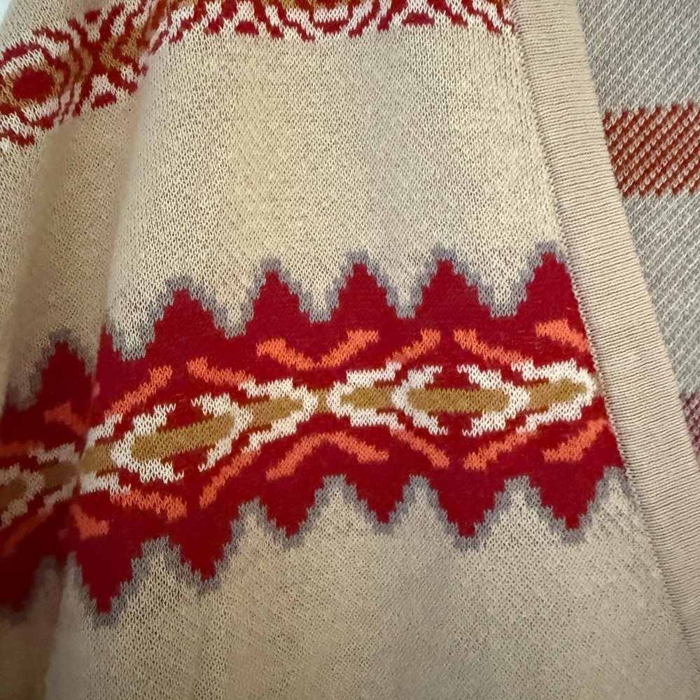 Pendleton Beige And Red Patterned Sweater - image 3